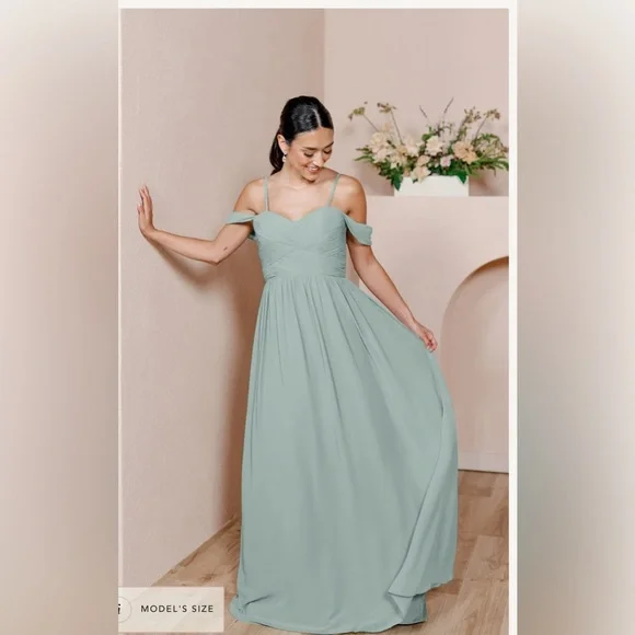 Revelry | Dresses | Kennedy Chiffon Convertible Bridesmaid Dress In Sage 98  Size 2 Petite Length | Poshmark